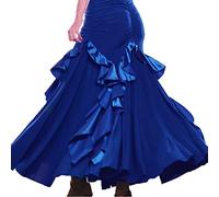 Tzdd Gonne Lunghe da Donna retrò Gonna di Lunghezza Pratica di Valzer di Flamenco Completi di Salsa Tango Abiti da Ballo da Sala Costumi da Gonna Maxi Altalena da Spiaggia,Royal Blue,XXL