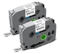 TZe-231 12mm Nastro per Etichette Tape Cassetta Compatibile con Brother P-touch Tze Tz231 laminated white Tape PT-H107 H105 H200 E110 H100R D210 1000 1010 1280 H110, 2Pz Nastro Etichettatrice
