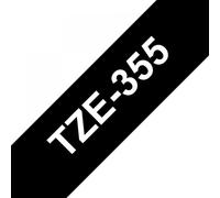 TZe-355 ORIGINAL Brother Nastro Bianco su nero TZe-355 TZ-355 24 mm x 8 m, lami