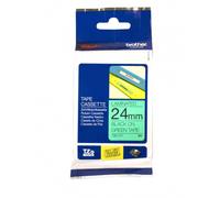 Brother tze-751 nastro per etichettatrice nero su verde