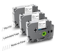 Tze131 - Nastro laminato trasparente da 12 mm, 0,47 mm, compatibile con stampante per etichette Brother Ptouch, TZe-131 TZe 131, nero su cassetta trasparente per P Touch PT-H110 E110 H101C P300BT D210