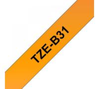 Brother TZE-B31 nastro per etichettatrice Nero su arancione fluorescente