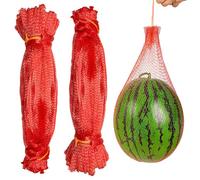 TZEKING - 100 sacchetti per riutilizzabili, più spessi, reti di anguria, 60 cm, con supporto per frutta, melone e cordino, applicabile a frutta, meloni e protezione del giardino