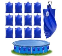 TZEKING 12 Pezzi Borsa per Pesi da Piscina,Sacchi Appesi per Teli per Piscine a Tenuta Stagna,con Ganci Borse per L'Acqua di Copertura Della Piscina,per l'inverno, Pesi,Chiusura per Piscina Res