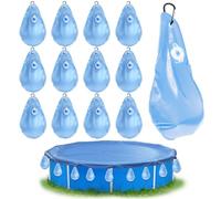 TZEKING 12 Pezzi Borsa per Pesi da Piscina,Sacchi Appesi per Teli per Piscine a Tenuta Stagna,con Ganci Borse per L'Acqua di Copertura della Piscina,per l'inverno, Pesi,Chiusura per Piscina RES