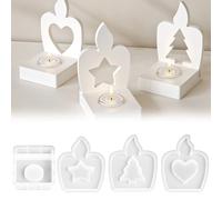 TZEKING 4 PCS Stampo in Silicone Set,Candela in Silicone Stampi,Stampi Portacandele,Portacandele Stampo per Decorazioni per la Casa