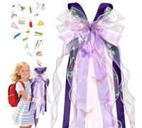 TZEKING Fiocco a Cono per La Scuola,Nastro Fiocco in Organza Colorato,Decorazione Cono di Zucchero per La Scuola,Grande Fiocchi per Matrimonio/Battesimo/Compleanno/Accessorio per Capelli