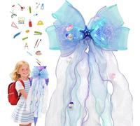 TZEKING Fiocco a Cono per La Scuola,Nastro Fiocco in Organza Colorato,Decorazione Cono di Zucchero per La Scuola,Grande Fiocchi per Matrimonio/Battesimo/Compleanno/Accessorio per Capelli