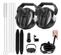 TZEKING Rimovibile Coperchio per tazza Stanley,2 Coperchi di Ricambio Riutilizzabili per Bicchieri da 30oz,Compatibile con Stanley Cup,Coperchio per Tazza Stanley con 4 Cannucce,per Stanley Cup