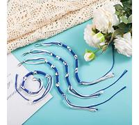 Tzitzits Set di 4 nappe Tzitzits con ganci da appendere con filo lungo blu Messiah, Kosher Tzitzits per uomini e donne pregare decorazione
