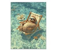 TZKRWRH Stampe e Quadri su Tela, Immagine Pittura Tela Wall Art Tempo libero per gli animali Abstrake Quadro Bagno, Murale Tela Wall Art per Home Decor(blu 48)-80x120cm Non incorniciato