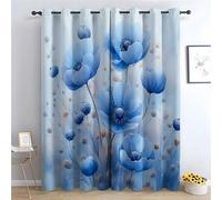 TZKRWRH Tende a fiori Fiori in fiore Tende per finestre per bambini, ragazze, donne, botaniche, floreali, per camera da letto, soggiorno-A160 x L70 cm (2 Pannelli)