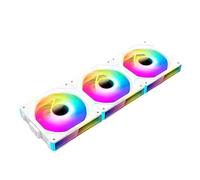 TZMRIT Interstellar-V1 Daisy Chain RGB UNI Ventilatore PC 120mm 3 pezzi 2000 RPM/58.36CFM Specchio infinito 5V3PIN ARGB 12V4PIN PWM Ventilatore Bianco