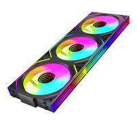 TZMRIT Interstellar-V2 UNI Daisy Chain ARGB PWM Fan Infinite Mirror Fan 120mm,Triple Pack, Black