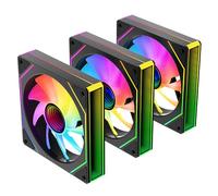 TZMRIT Prism 4MAX 120 mm Infinite Mirror ARGB PC Fan with PWM Control and ARGB Effect (BK×3, Forward)