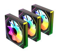 TZMRIT Prism 4MAX 120 mm Infinite Mirror ARGB PC Fan with PWM Control and ARGB Effect (BK×3, Reverse Flow)