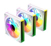 TZMRIT Prism 4MAX 120 mm Infinite Mirror ARGB PC Fan with PWM Control and ARGB Effect (WH×3, Reverse Flow)