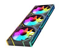 TZMRIT PRISM4EX - Ventola per PC Infinite Mirror ARGB da 120 mm, con controllo PWM e effetto ARGB, per PC RGB, 120 mm (3, nero, inversione da 120 mm)