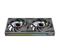 TZMRIT ST-ALL-IN-ONE ARGB PC Fan,Single Frame Fan Unit with Speed Display (2, BK, AL)
