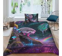 TZOVPCDFA Biancheria Da Letto African Pygmy Hedgehog Set Di Biancheria Da Letto Morbida Microfibra Cute Animals Stampa3D in Con Cuscino Con Cerniera 3 Pezzi Single(135x200cm)