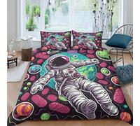 TZOVPCDFA Biancheria Da Letto Astronaut Set Di Biancheria Da Letto in Microfibra Mechanic Stampa3D in Con Cuscino Con Cerniera Nascosta 3 Pezzi Double(200x200cm)