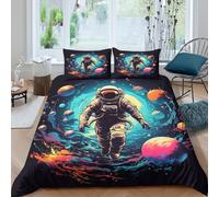 TZOVPCDFA Biancheria Da Letto Astronaut Set Di Biancheria Da Letto Morbida Microfibra Mechanic Stampa3D in Con Cuscino Con Cerniera Per Bambini Double(200x200cm)