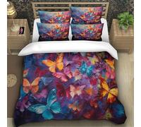 TZOVPCDFA Biancheria Da Letto Butterflies Set Di Biancheria Da Letto Morbida Microfibra Multicolored Insects Stampa3D in Con Cuscino Con Cerniera Per Bambini Super King(260x220cm)