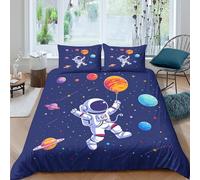 TZOVPCDFA Biancheria Da Letto Cartoon Astronaut Set Di Biancheria Da Letto in Microfibra Mechanic Stampa3D in Con Cuscino Con Cerniera Per Bambini Double(200x200cm)