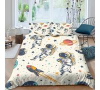 TZOVPCDFA Biancheria Da Letto Cartoon Astronaut Set Di Biancheria Da Letto Morbida Microfibra Mechanic Stampa3D in Con Cuscino Con Cerniera Nascosta Per Gli Adulti Double(200x200cm)