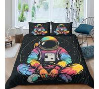 TZOVPCDFA Biancheria Da Letto Cartoon Astronaut Set Di Biancheria Da Letto Morbida Microfibra Mechanic Stampa3D in Con Cuscino Con Cerniera Per Adolescenti Double（200x200cm）