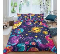 TZOVPCDFA Biancheria Da Letto Celestial Body Set Di Biancheria Da Letto in Microfibra Cosmic Planets Stampa3D in Con Cuscino Con Cerniera Per Gli Adulti Double(200x200cm)