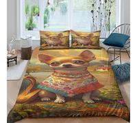 TZOVPCDFA Biancheria Da Letto Chihuahua Set Di Biancheria Da Letto Morbida Microfibra Cute Pets Stampa3D in Con Cuscino Con Cerniera Per Gli Adulti King（220x240cm）