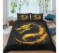 TZOVPCDFA Biancheria Da Letto Dragon Set Di Biancheria Da Letto in Microfibra Mythical Creatures Stampa3D in Con Cuscino Con Cerniera Per Adolescenti Double（200x200cm）