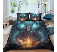 TZOVPCDFA Biancheria Da Letto Dragon Set Di Biancheria Da Letto in Microfibra Mythical Creatures Stampa3D in Con Cuscino Con Cerniera 3 Pezzi Double（200x200cm）