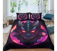 TZOVPCDFA Biancheria Da Letto Dragon Set Di Biancheria Da Letto Morbida Microfibra Mythical Creatures Stampa3D in Con Cuscino Con Cerniera Nascosta 3 Pezzi Double（200x200cm）