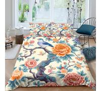 TZOVPCDFA Biancheria Da Letto Flowers Set Di Biancheria Da Letto in Microfibra Colourful Flower Patterns Stampa3D in Con Cuscino Con Cerniera Nascosta Per Gli Adulti Double（200x200cm）
