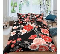 TZOVPCDFA Biancheria Da Letto Flowers Set Di Biancheria Da Letto Morbida Microfibra Colourful Flower Patterns Stampa3D in Con Cuscino Con Cerniera Nascosta 3 Pezzi Double（200x200cm）
