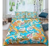 TZOVPCDFA Biancheria Da Letto Flowers Set Di Biancheria Da Letto Morbida Microfibra Colourful Flower Patterns Stampa3D in Con Cuscino Con Cerniera Nascosta Per Gli Adulti Double（200x200cm）