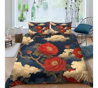 TZOVPCDFA Biancheria Da Letto Flowers Set Di Biancheria Da Letto Morbida Microfibra Colourful Flower Patterns Stampa3D in Con Cuscino Con Cerniera Nascosta 3 Pezzi Double（200x200cm）