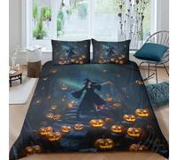 TZOVPCDFA Biancheria Da Letto Halloween Set Di Biancheria Da Letto in Microfibra Witch Stampa3D in Con Cuscino Con Cerniera Nascosta Per Gli Adulti King(220x240cm)