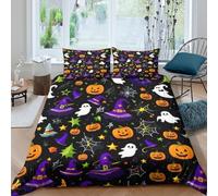 TZOVPCDFA Biancheria Da Letto WITCH HAT Set Di Biancheria Da Letto in Microfibra Halloween Stampa3D in Con Cuscino Con Cerniera Nascosta 3 Pezzi King(220x240cm)