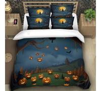 TZOVPCDFA Biancheria Da Letto Witch Set Di Biancheria Da Letto in Microfibra Halloween Stampa3D in Con Cuscino Con Cerniera Nascosta 3 Pezzi Super King(260x220cm)