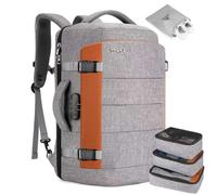 Tzowla Zaino da Viaggio per Computer Portatile da Uomo e Donna, Approvato per il Volo, Grande Capacità 40l, resistente all'acqua,17.3 Pollici Zaino Porta PC con Caricatore USB Zaino da Lavoro,Grigio