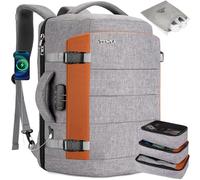 Tzowla Zaino da Viaggio per Computer Portatile da Uomo e Donna, Approvato per il Volo, Grande Capacità 40l, resistente all'acqua,17.3 Pollici Zaino Porta PC con Caricatore USB Zaino da Lavoro,Grigio