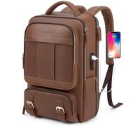 Tzowla Zaino Porta PC in Pelle Uomo,Borsa pelle Donna Vera,Zaino da Viaggio Lavoro D'affari Adatto a Laptop da 15,6 Pollici,Borsa per Libri con Porta di Ricarica USB e Tipo C-Marrone