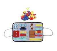 TZOXTLH Scheda di apprendimento per bambini con numeri e lettere, giocattolo, per bambini, con cerniera, lacci per scarpe, tasca a scatto, scheda di attività sensoriale