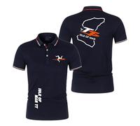 TZPTZNVF Polo Traspiranti da Uomo Intimo per L'Isola di Man T..T Stampa Semplice Mezza Manica Colletto Manica Corta Colori A Contrasto T-Shirt.-SLanS||x_l