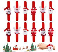TZQFROCE 12 braccialetti a scatto di Natale in peluche a scatto per feste di Natale, per bambini, per feste di Natale, Polivinilcloruro (PVC)