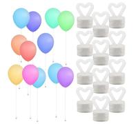 TZQFROCE 12 pezzi di peso per palloncini, pesi, in plastica, per palloncini a elio, 1 cm x 1,5 cm, per matrimoni, compleanni, feste, decorazioni