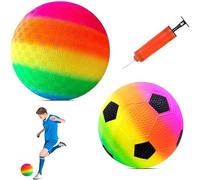 TZQFROCE 2 Pezzi Palline Arcobaleno PVC Pallone Spiaggia Arcobaleno Bambini Pallone da Spiaggia Palla Morbida PVC Arcobaleno Bambini Giocare a Palla per interni ed esterni